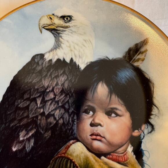 Brave & Free Collectors Plate by Perillo Pride of America Indians Brave Shadow - Picture 1 of 8